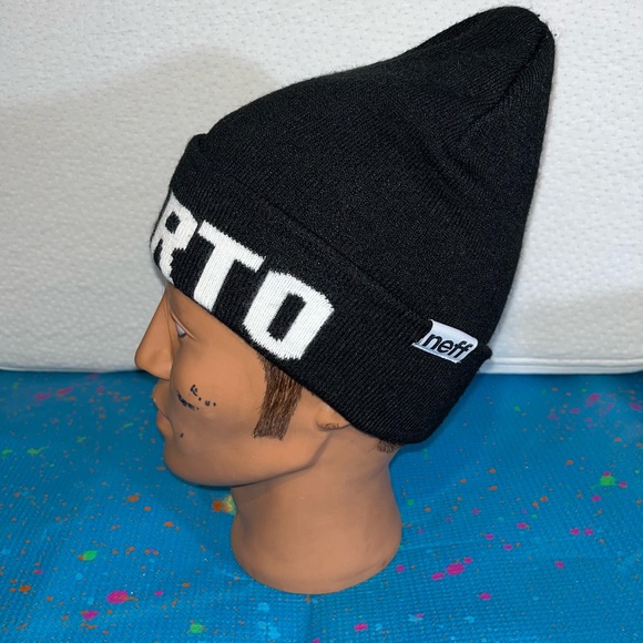 NEFF X SIMPSONS MENS EL BARTO BEANIE 15FS03EB black w/ white letters - Picture 2 of 7